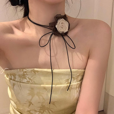 Retro Pearl Choker Necklace French Temperament Clavicle Chain CN133