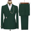 Elegant men's plus-size collar suit 2 piece Double Row Sequins Suit