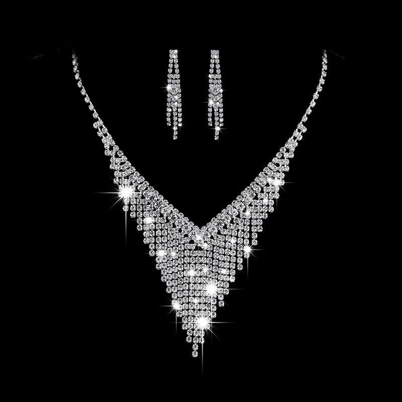 Flash Diamond Tassel Necklace Luxury Dress Accessories Dinner Clavicle Necklace CN172