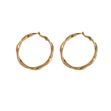 Sweet Diamond Studded Metal Ring Earrings