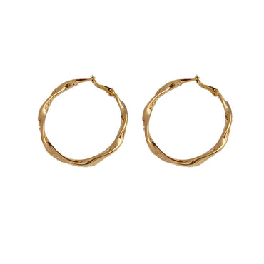 Sweet Diamond Studded Metal Ring Earrings