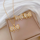 Flash Diamond Tassel Luxury Dress Accessories Dinner Clavicle Necklace Earring CN275