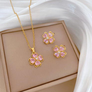 Flash Diamond Tassel Luxury Dress Accessories Dinner Clavicle Necklace Earring CN278