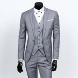 Classic 3 Piece Men's Suit with Regular Fit and Sophisticated Peak Lapel