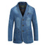 Light Blue Denim Suit Men's Casual Plus Size Jacket