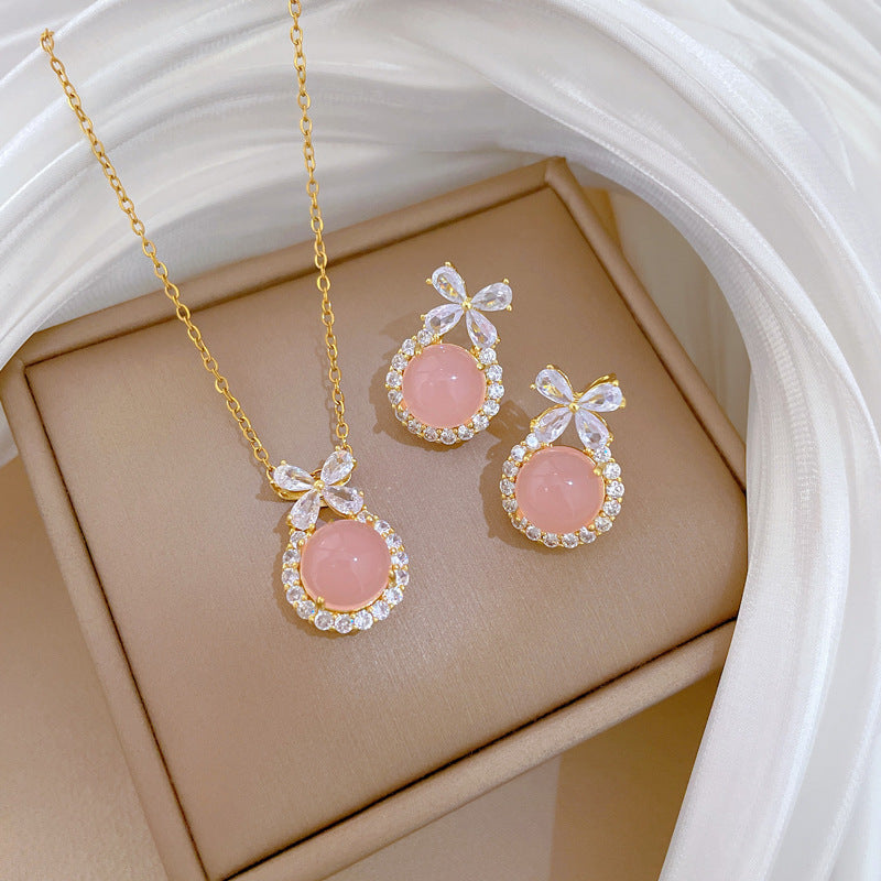 Flash Diamond Tassel Luxury Dress Accessories Dinner Clavicle Necklace Earring CN277