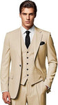 Elegant Classic 3 Piece Men's Suit with Regular Fit and Sophisticated Peak Lapel