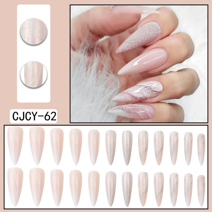 Rhinestone Nails Bling Wedding Press On Nails With Design For Women And Girls
