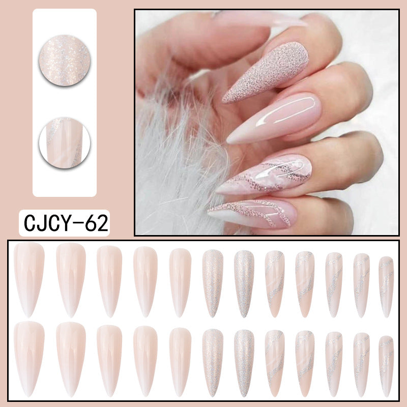 Rhinestone Nails Bling Wedding Press On Nails With Design For Women And Girls