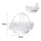 Lace White Bow Decoration Portable Flower Basket With Movable Handle, HL-5721