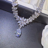 Flash Diamond Tassel Necklace Luxury Dress Accessories Dinner Clavicle Necklace CN01