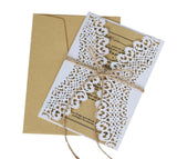 Simple White Wedding Invitation Letter, Hollow Out Greeting Card, HK-75