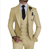 Classic 3 Piece Men's Suit with Regular Fit and Sophisticated Peak Lapel