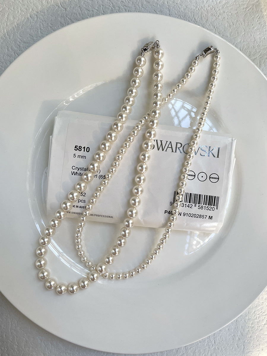 Round Pearl Necklace Light Luxury Design Necklace for Women, CN46