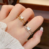 Cute Silver Kitten Bow Double layered Open Ring for Summer