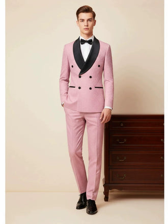 Elegant men's plus-size collar suit 2 piece Double Row Suit