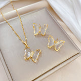 Flash Diamond Tassel Luxury Dress Accessories Dinner Clavicle Necklace Earring CN299