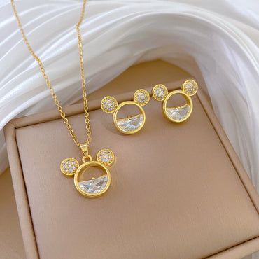 Flash Diamond Tassel Luxury Dress Accessories Dinner Clavicle Necklace Earring CN289