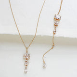 Bridal Wedding Pearl Necklace With Tassel Back Chain