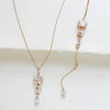 Bridal Wedding Pearl Necklace With Tassel Back Chain