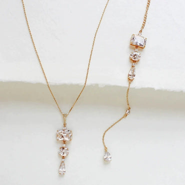 Bridal Wedding Pearl Necklace With Tassel Back Chain