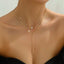 Y-shaped Pendant Double Layered Necklace Sexy Multi-layer Collarbone Chain