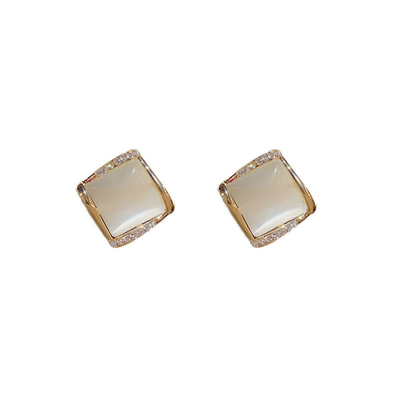 Sparkling Square Diamond Earring Design Earrings