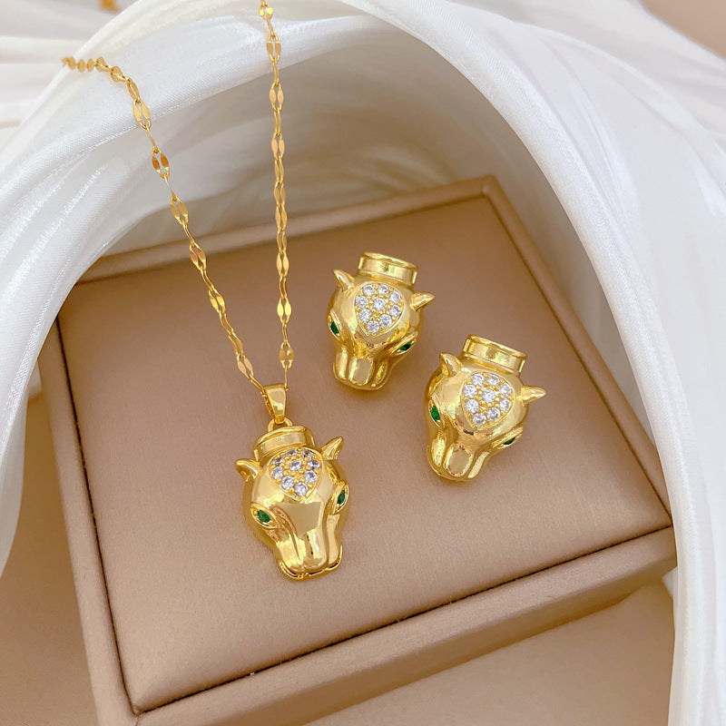 Flash Diamond Tassel Luxury Dress Accessories Dinner Clavicle Necklace Earring CN301