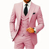 Casual Men's 3 Pieces Mens Suit Regular Fit Notch Lapel Tuxedos (Blazer+vest+Pants) CN561