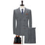 New Men's Grey Plaid Double-breasted 2 Piece Suit  for Business Wedding
