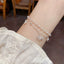 Sweet Silver Metal Butterfly Double-layer Bracelet