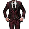 Elegant Classic 3 Piece Men's Suit with Regular Fit and Sophisticated Peak Lapel