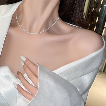 Flash Diamond Tassel Necklace Luxury Dress Accessories Dinner Clavicle Necklace CN84