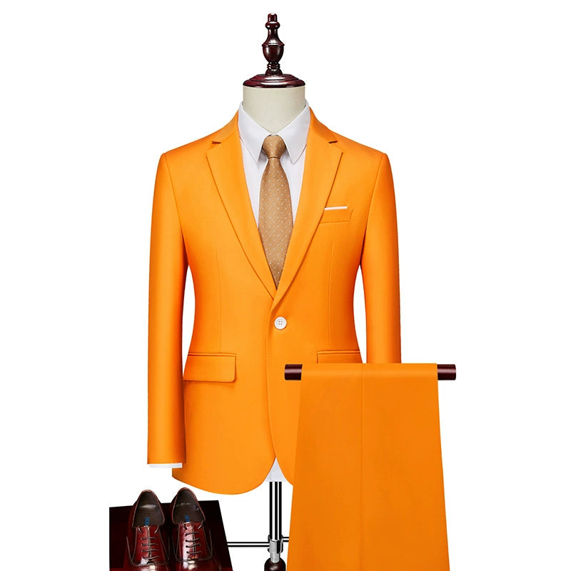 Casual Men's 2 Pieces Mens Suit Regular Fit Notch Lapel Tuxedos (Blazer+Pants)
