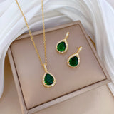 Flash Diamond Tassel Luxury Dress Accessories Dinner Clavicle Necklace Earring CN302
