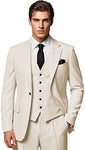 Classic 3 Piece Men's Suit with Regular Fit and Sophisticated Peak Lapel