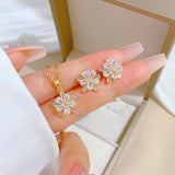 Flash Diamond Tassel Luxury Dress Accessories Dinner Clavicle Necklace Earring CN303