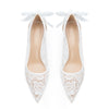 Elegant Tulle Wedding Shoes Thin Heels Bridal Shoes