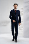 Elegant Classic 3 Piece Men's Suit with Regular Fit and Sophisticated Peak Lapel