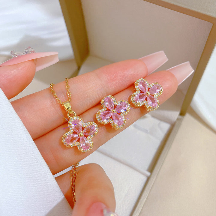 Flash Diamond Tassel Luxury Dress Accessories Dinner Clavicle Necklace Earring CN306