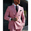 Pink Casual Men's 2 Pieces Mens Suit Regular Fit Notch Lapel Tuxedos (Blazer+Pants)