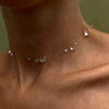 Transparent Crystal Dewdrop Earrings Necklace Suit