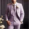 Lilac Classic 3 Piece Men's Suit with Regular Fit and Sophisticated Peak Lapel