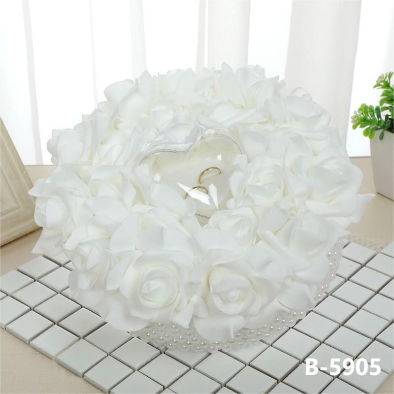 Pearl And Rose Accessories Wedding Ring Pillow Lace Creative Cake Shape Wedding Ring Box, 5904