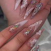 Rhinestone Nails Bling Wedding Press On Nails With Design For Women And Girls CN96