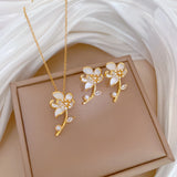 Flash Diamond Tassel Luxury Dress Accessories Dinner Clavicle Necklace Earring CN311