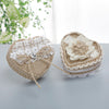 Heart-Shaped Linen Fabric Wedding Ring pillow Creative Lace Bowknot Ring Box Small Portable, JZH-5929