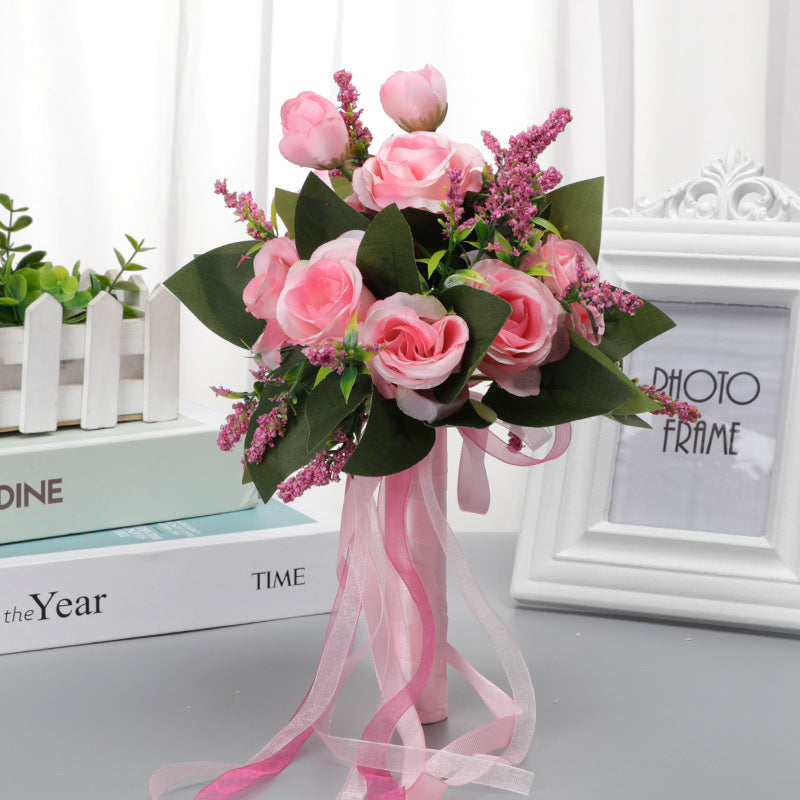 Wedding Flower For The Groom And Bride, Simulated Rose Wedding Bouquet, WF21