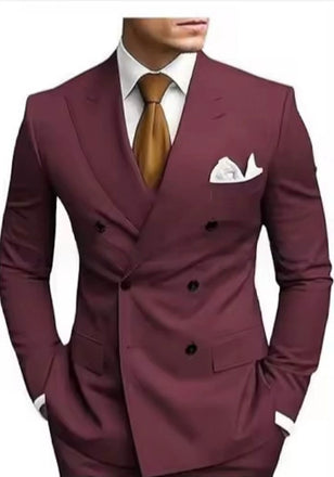Casual Men's 2 Pieces Mens Suit Regular Fit Notch Lapel Tuxedos (Blazer+Pants)
