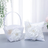 Satin And Linen Fabric Wedding Ring pillow Creative Lace Ring Box Small Portable, BS&KFS